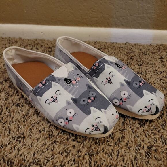 NEW InterestPrint Grey Cats Womens Comfortable Casual Flats 4.5 - Picture 7 of 7